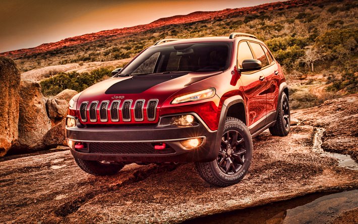 Jeep Cherokee, offroad, 2021 cars, desert, SUV, HDR, 2021 Jeep Cherokee, american cars, Jeep