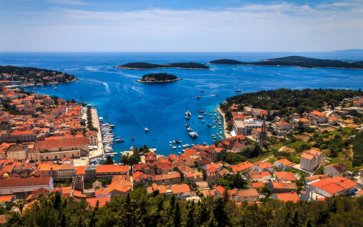 Hvar, Hırvatistan, Adası, Adriyatik Denizi, yaz, Seyahat, tatil