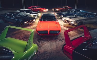 Plymouth Superbird, 1970, Dodge Charger, voitures r&#233;tro, voitures classiques am&#233;ricaines, Plymouth, Dodge