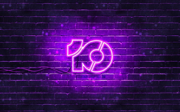 windows 10 violettes logo, 4k, violette brickwall, kreativ, windows 10-logo, betriebssysteme, windows 10-neon-logo, windows 10