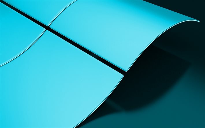 Logotipo do Windows Azul, fundo azul criativo, emblema do Windows Azul, fundo blue blue windows, arte 3d, logotipo do Windows, Windows