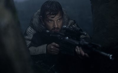 Rogue En, En Star Wars-Historien, 2016, Diego Luna, Kapten Cassian Andor, sniper