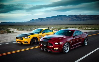 Ford Mustang, 2016 cars, road, supercars, USA