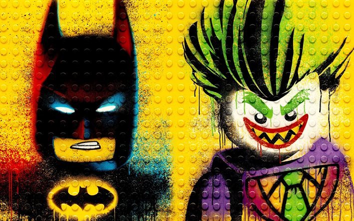 Download wallpapers The Lego Batman, 2017, batman, joker for desktop free.  Pictures for desktop free
