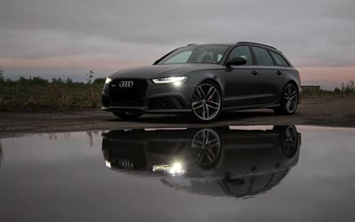 Audi RS6, 2017, grigio, station wagon, tuning RS6, auto tedesche, VAG, Nardo grigio, Audi