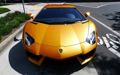 Lamborghini Aventador LP700-4, 2017 auto, il golden Aventador, Lamborghini