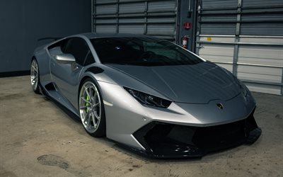 Lamborghini Huracan, de plata para los coches deportivos, tuning, supercar, verde pinzas, Novara Edici&#243;n, Lamborghini