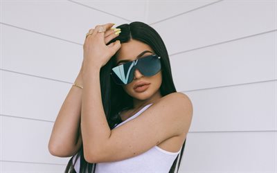 Kylie Jenner, 4k, beauty, photoshoot, Quay X Drop Two, Hollywood, brunette, american actress, movie stars