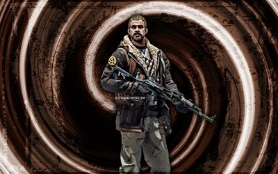 Blackwolf, 4k, brown grunge background, CSGO agent, Counter-Strike Global Offensive, vortex, Counter-Strike, CSGO characters, Blackwolf CSGO