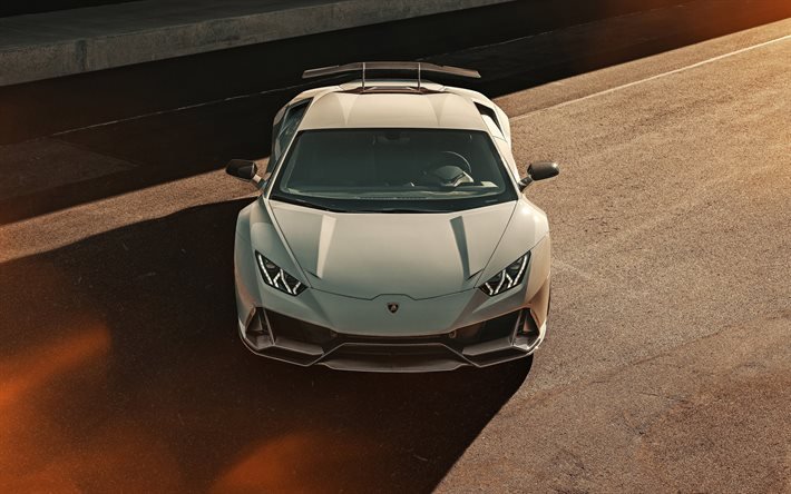 Lamborghini Huracan EVO, 4k, vista frontal, carros 2020, supercarros, tuning, Lamborghini Huracan 2020, carros italianos, Lamborghini