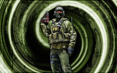 Operator, 4k, green grunge background, CSGO agent, Counter-Strike Global Offensive, vortex, Counter-Strike, CSGO characters, Operator CSGO
