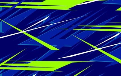 abstract lightings, grunge art, geometric backgrounds, creative, green blue backgrounds, colorful lines, geometric shapes, blue backgrounds