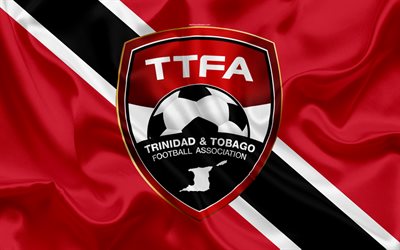 Trinidad and Tobago, national football team, logo, emblem, flag of Trinidad and Tobago, football federation, World Championship, football, silk texture