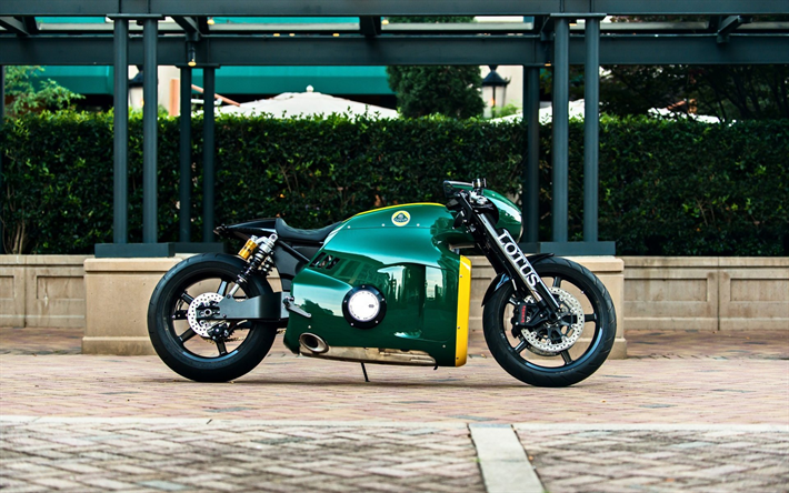 Lotus C-01, superbike, verde C-01, carreras de motos, sportbike, Lotus