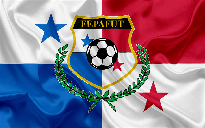 Panama national football team, logo, emblem, flag of Panama, Football Federation, the World Cup, football, silk texture
