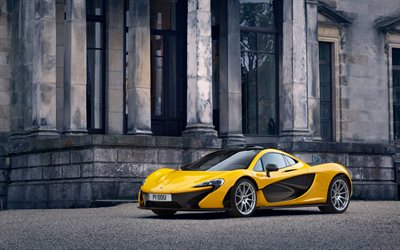 4k, McLaren P1, hypercars, 2017 cars, 5th Anniversary, yellow P1, McLaren