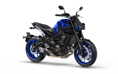 Yamaha MT-10, 2017, 4k, bleu de moto noir, sportive, Japonais de motos, Yamaha