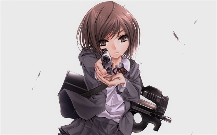 Gunslinger Girl, Henrietta, muotokuva, taide, p&#228;&#228;henkil&#246;t, japanilainen manga