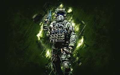 ST6 Soldier, agente CSGO, Counter-Strike Global Offensive, fundo de pedra verde, Counter-Strike, personagens CSGO
