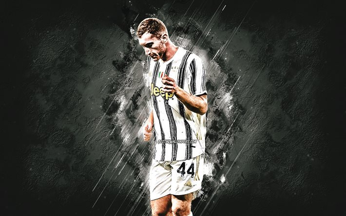 Dejan Kulusevski, Juventus fc, swedish football player, midfielder, portrait, gray stone background, football