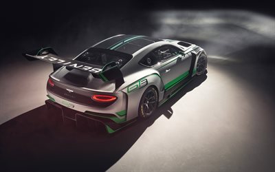 Bentley Continental GT3, 2018, rear view, racing car, tuning Bentley, aerodynamic body kit, British sports cars, Bentley