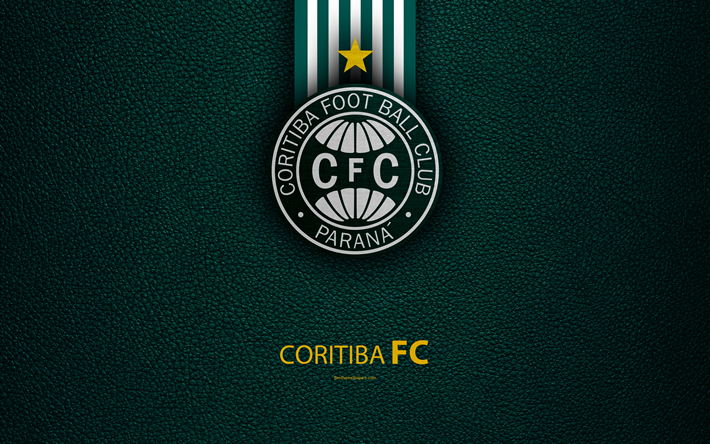 El curitiba FC, 4K, Brasile&#241;o, club de f&#250;tbol, el Brasile&#241;o de Serie a, de textura de cuero, el emblema, el curitiba logotipo, Curitiba, Paran&#225;, Brasil, el f&#250;tbol