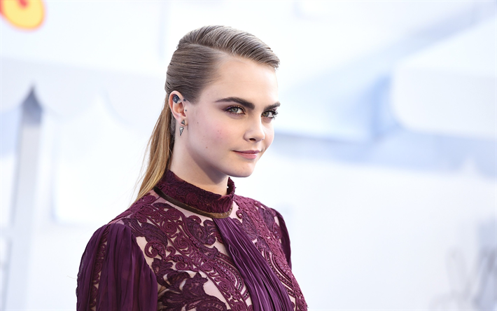 Cara Delevingne, beauty, 2017, Hollywood, american actress, blonde