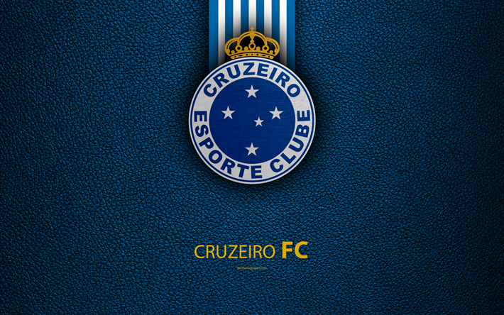 Cruzeiro FC, 4K, Brasile&#241;o, club de f&#250;tbol, el Brasile&#241;o de Serie a, de textura de cuero, emblema, Cruzeiro logotipo, Belo Horizonte, Minas Gerais, Brasil, el f&#250;tbol
