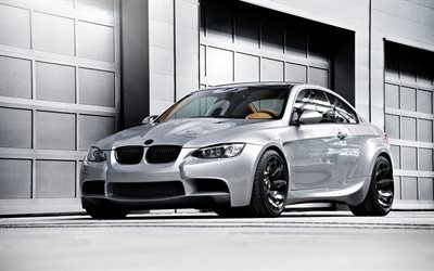 BMW M3 E92, tedesco auto, tuning, argento m3 coupe, BMW