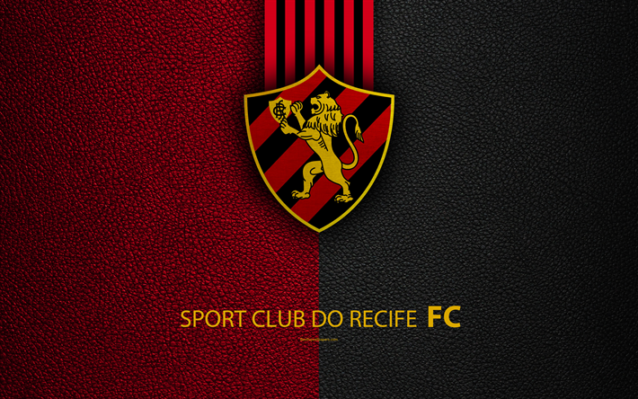Sport Club do Recif FC, 4K, club sportivo Brasiliano, Brasiliano di Serie A, in pelle texture, emblema, logo, Recife, Pernambuco, Brasile, calcio
