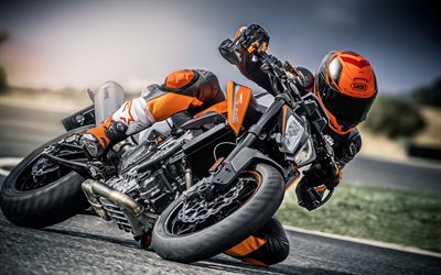 4k, KTM 790 Duke, 2018 bikes, rider, superbikes, KTM