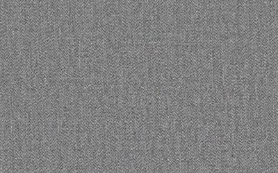 la tela gris, gris de tela de saco, macro, cilicio texturas, telas fondos, texturas de la tela, gris, fondos, gris de tela de saco de fondo