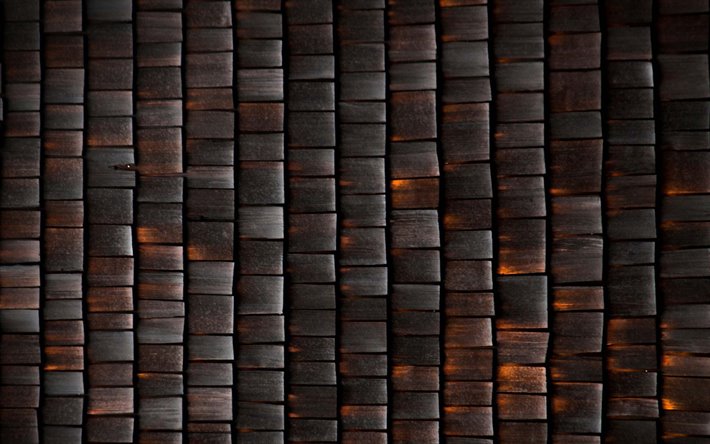 vanha puinen katto laatat tekstuuri, tumman ruskea puinen taustalla, puun rakenne, vanha rakenne
