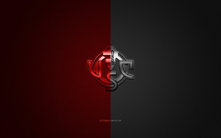 MEILLE Cremonese, Italian football club, Serie B, punainen musta logo, punainen musta hiilikuitu tausta, jalkapallo, Cremona, Italia, MEILLE Cremonese logo