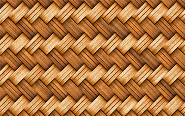 4k, wooden weaving texture, close-up, wickerwork, wooden backgrounds, macro, wooden textures, brown background, brown wood