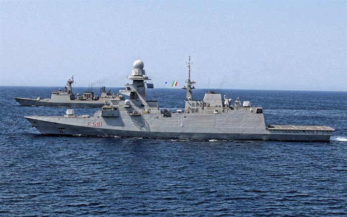 Virginio Fasan&#39;, F591, Italienska fregatt, Bergamini-klass fregatt, Den Italienska Flottan, italienska &#246;rlogsfartyg, Italien