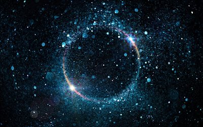 النيون دائرة, 4k, وهج, الفضاء, بريق دائرة, أشعة مشرق, وهج مشرق, الكون