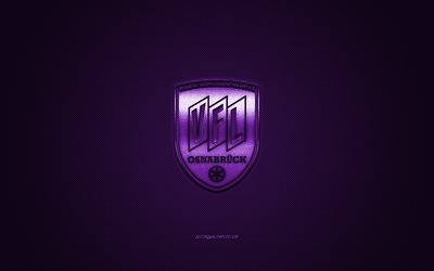 Vfl Osnabrueck, ドイツサッカークラブ, ブンデスリーガ2, 紫色のロゴ, 紫炭素繊維の背景, サッカー, オスナブリュック, ドイツ, Vfl Osnabrueckロゴ