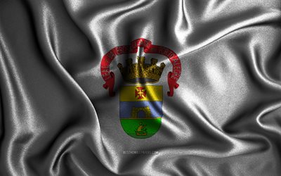 Porto Alegre lippu, 4k, silkki aaltoileva liput, Brasilian kaupungit, Porto Alegren p&#228;iv&#228;, Porto Alegren lippu, kangasliput, 3D-taide, Porto Alegre, Porto Alegre 3D lippu