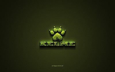 Logotipo da Kelme, logotipo criativo verde, logotipo da arte floral, emblema da Kelme, textura de fibra de carbono verde, Kelme, arte criativa