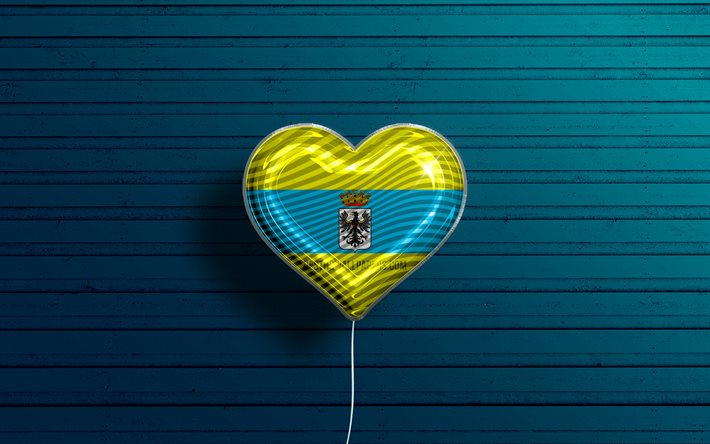 I Love Trento, 4k, realistiset ilmapallot, sininen puinen tausta, Trenton p&#228;iv&#228;, Italian kaupungit, Trenton lippu, Italia, ilmapallo lipulla, Trento