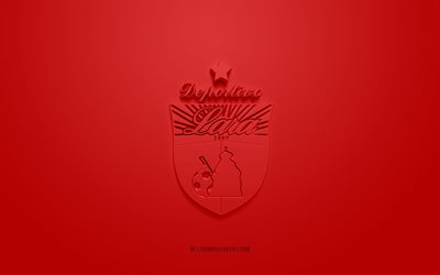 Deportivo Lara, luova 3D-logo, punainen tausta, Venezuelan jalkapallojoukkue, Venezuelan Primera Division, Lara, Venezuela, 3d-taide, jalkapallo, Deportivo Lara 3d-logo
