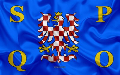 Flag of Olomouc, Czech Republic, 4k, silk texture, Olomouc flag, Czech cities, Olomouc