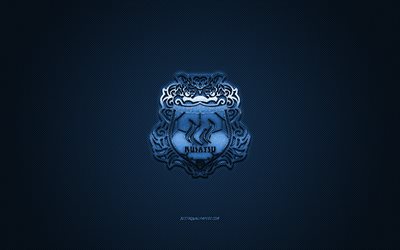 ThespaKusatsu Gunma, Japanese football club, blue logo, blue carbon fiber background, J2 League, football, Maebashi, Japan, ThespaKusatsu Gunma logo