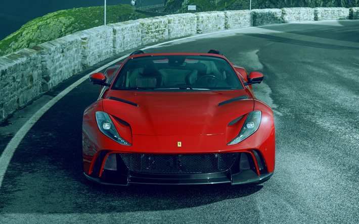 2021, Ferrari 812 GTS, front view, exterior, red sports car, 812 N-Largo, NOVITEC, tuning Ferrari 812, Italian sports cars, Ferrari