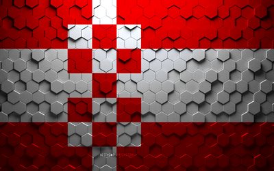 Flag of Hamm, honeycomb art, Hamm hexagons flag, Hamm, 3d hexagons art, Hamm flag