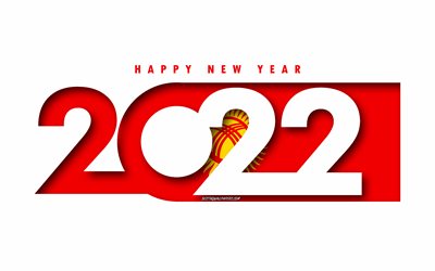 Happy New Year 2022 Kyrgyzstan, white background, Kyrgyzstan 2022, Kyrgyzstan 2022 New Year, 2022 concepts, Kyrgyzstan, Flag of Kyrgyzstan