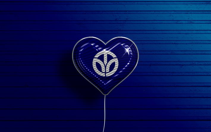 I Love Fukui, 4k, realistiset ilmapallot, sininen puinen tausta, Fukuin p&#228;iv&#228;, japanin prefektuurit, Fukuin lippu, Japani, ilmapallo lipulla, Japanin prefektuurit, Fukui