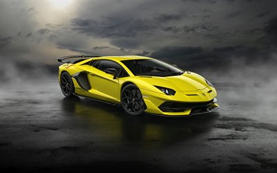 Lamborghini Aventador, LP700-4, exterior, yellow supercar, new yellow Aventador, Italian sports cars, Lamborghini