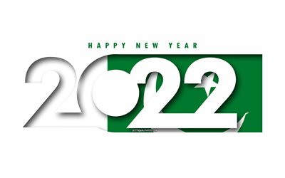 Gott Nytt &#197;r 2022 Pakistan, vit bakgrund, Pakistan 2022, Pakistan 2022 Ny&#229;r, 2022 koncept, Pakistan, Pakistans flagga